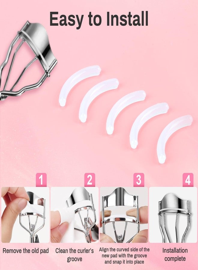 RAQEHO 40pcs Eyelash Curler Refills - Transparent Silicone Eye Lash Curler Rubber Refill Pads Rizador De PestañAs Replacement Pads for Universal Eyelash Curler Eyelashes Accessories with Storage Box - Image 5